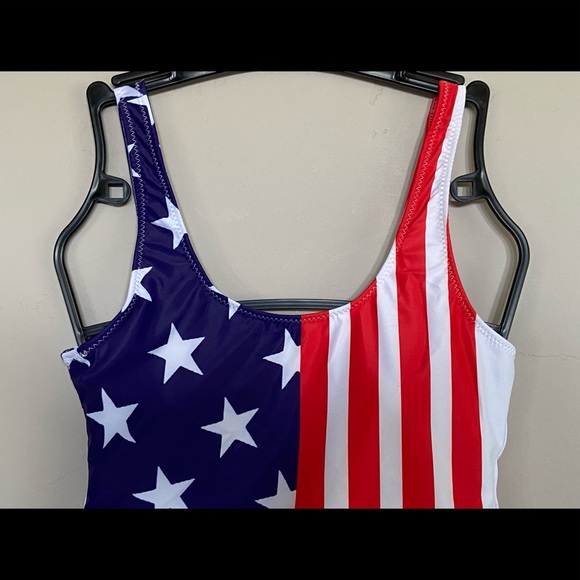 NEW Tuonroad American Flag Prints Women One Piece Swimsuit Bath Suit SM,L,XL,XXL - Picture 8 of 11